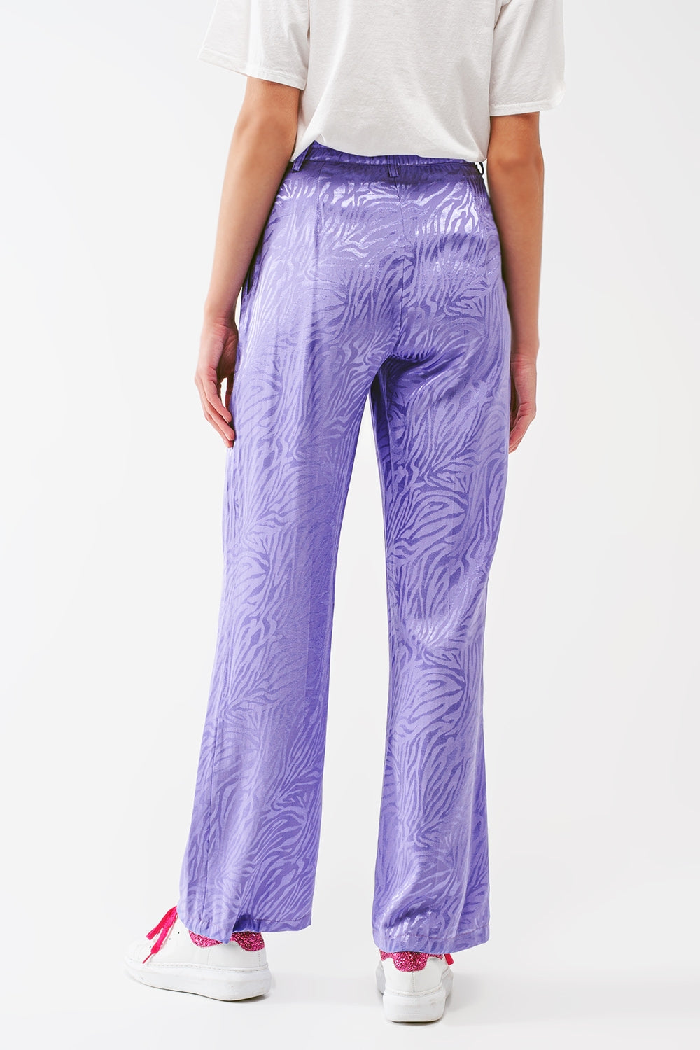 Loose Fit Zebra Print Pants in purple - Szua Store