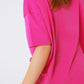 Loose-fitting fuchsia T-shirt with colored bear - Szua Store