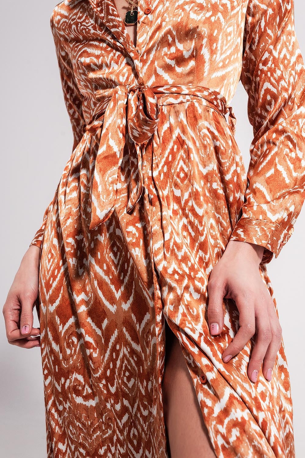 Maxi dress in abstract animal print in orange Szua Store