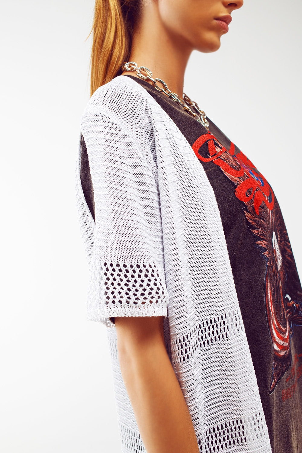 Maxi Knitted Cardigan in White - Szua Store