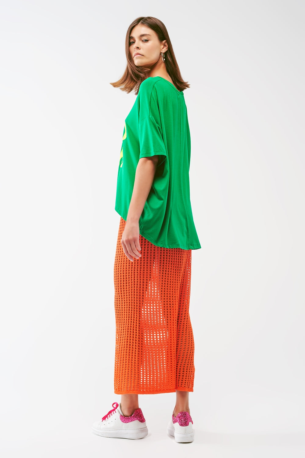 Maxi sheer crochet skirt in Orange - Szua Store