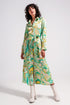 Maxi shirt dress in green abstract print Szua Store