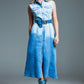 Maxi sleeveless Denim Dress With Ombre Detail