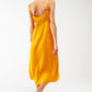 Maxi Yellow Summer Dress with Straps and Gathered Waist - Szua Store