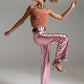 Q2 Metallic Straight Leg Pants in Pink