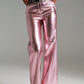 Metallic Straight Leg Pants in Pink - Szua Store