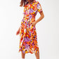 Q2 Midi Floral Print Dress in Multicolour