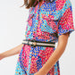 Midi Geo Printed short sleeve Dress - Szua Store