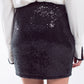 Mini Bodycon Skirt in Black Small Sequins