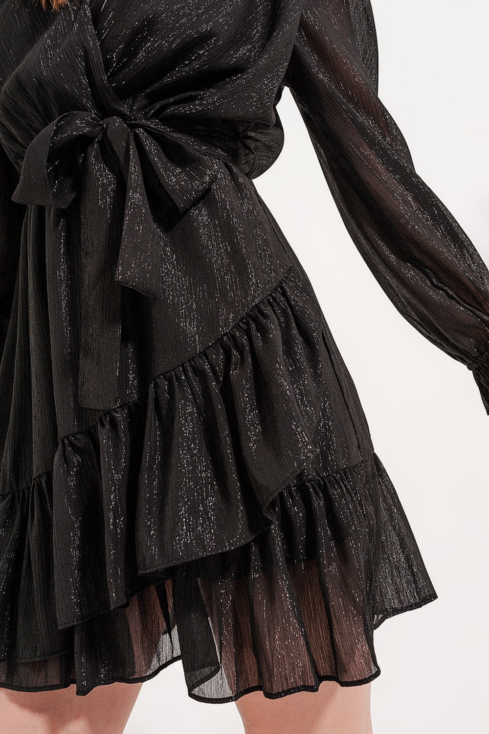 Mini dress with flippy hem in black Szua Store