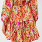 Mini Dress With Ruffles in Multicolor Floral Print - Szua Store