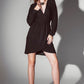 Q2 Mini-length glitter dress with deep V-neck in Black