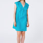 Mini Poplin Sleevless Dress in Turquoise - Szua Store