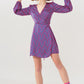 Mini V Neck Wrap Dress with Geometric Print - Szua Store