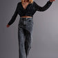 Mom jeans with high waist in black Szua Store