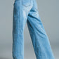 Mom Style Wide Leg Light Wash Jeans