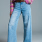Mom Style Wide Leg Light Wash Jeans