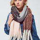 Q2 Multi Colored Chunky Knit Scarf in Shades of Brown Stripes