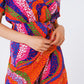 Multicolor Printed Wrap Mini Dress in Pink - Szua Store
