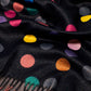 Bufanda suave de lunares multicolores en negro