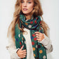 Q2 Multicolored Polka Dot soft Scarf in Green
