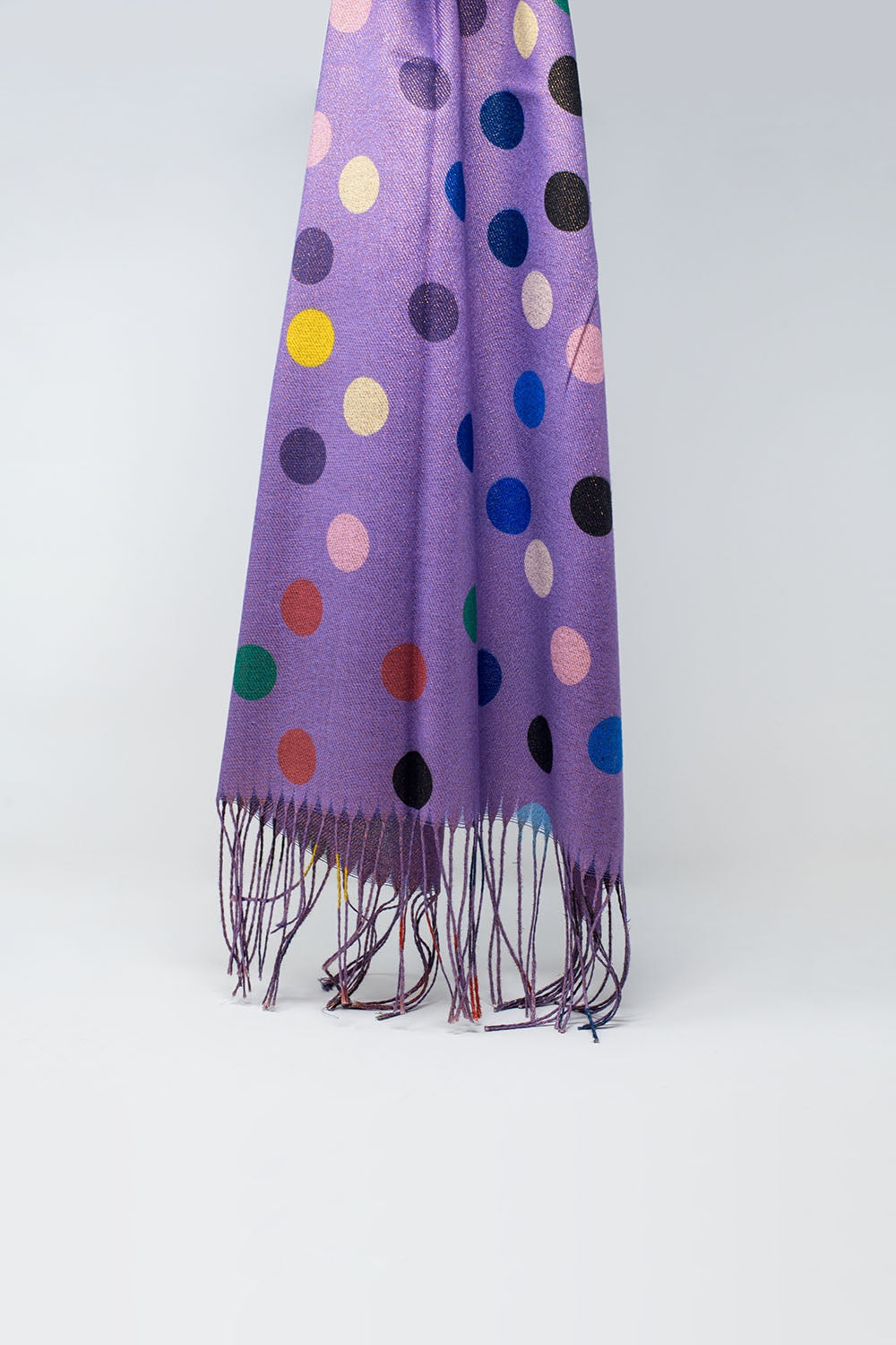 Multicolored Polka Dot soft Scarf in Purple