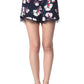 Navy blue shorts in floral print with lace detail Szua Store