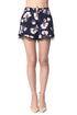 Navy blue shorts in floral print with lace detail Szua Store