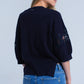 Navy jersey with embroidery detail Szua Store
