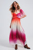 Ombre sweetheart maxi dress in fuchsia Szua Store