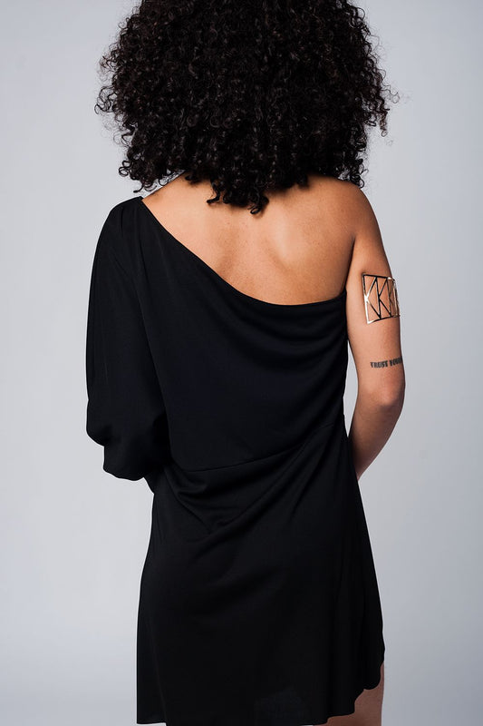 One shoulder black dress Szua Store