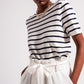 Open back lace up stripes jumper in navy Szua Store