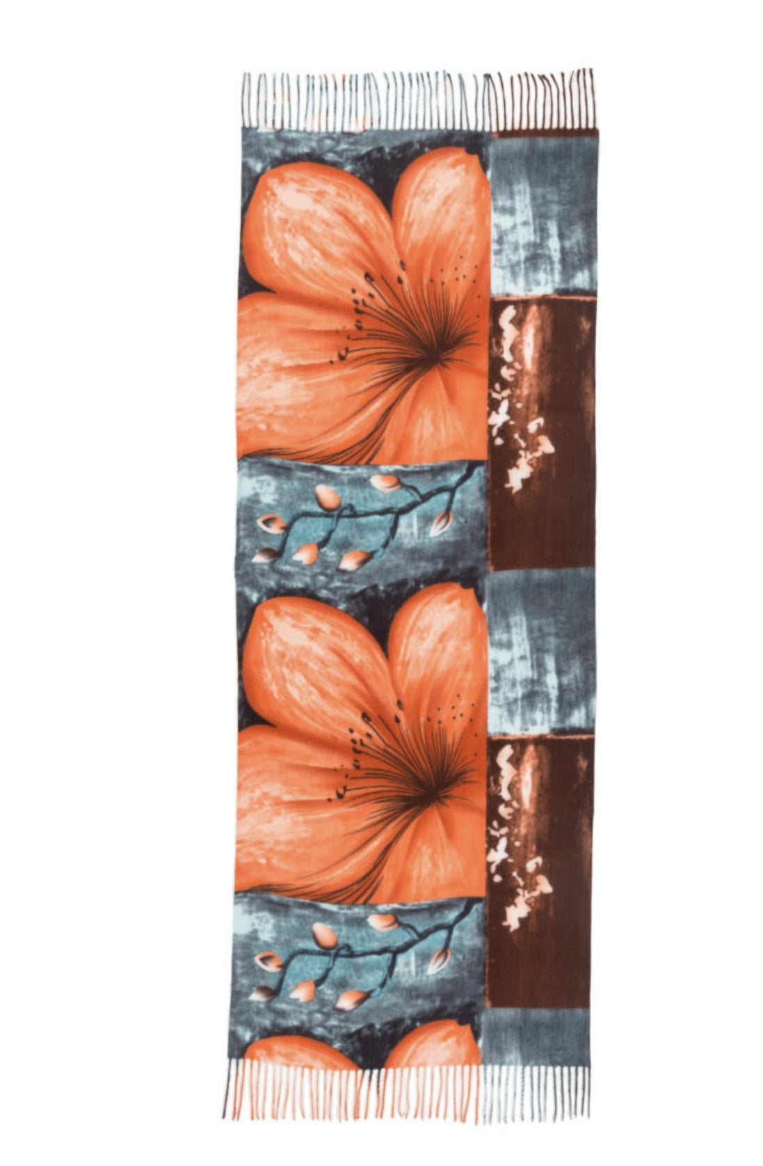 orange flower print scarf Szua Store