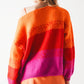 Orange knitted sweater with mélange stripes - Szua Store