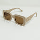 Oval Sunglasses With Smoke Lens In Beige - Szua Store