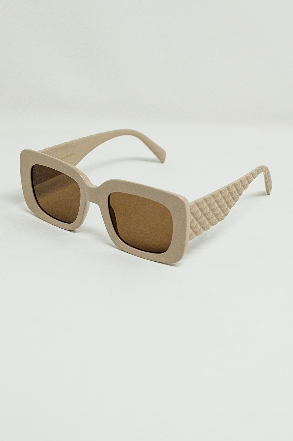 Oval Sunglasses With Smoke Lens In Beige - Szua Store