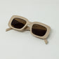 Oval Sunglasses With Smoke Lens In Beige - Szua Store