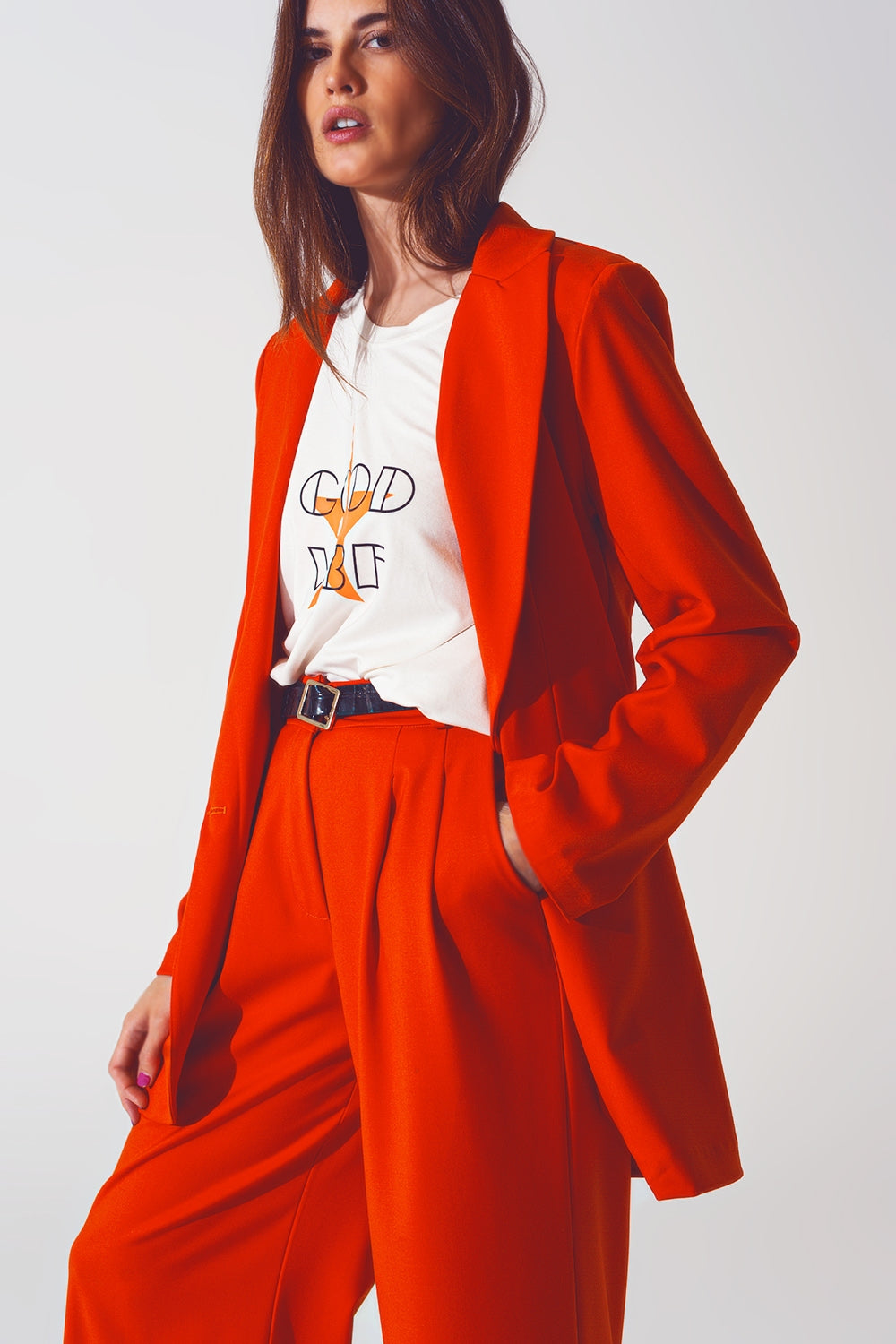 Q2 Oversized blazer in orange