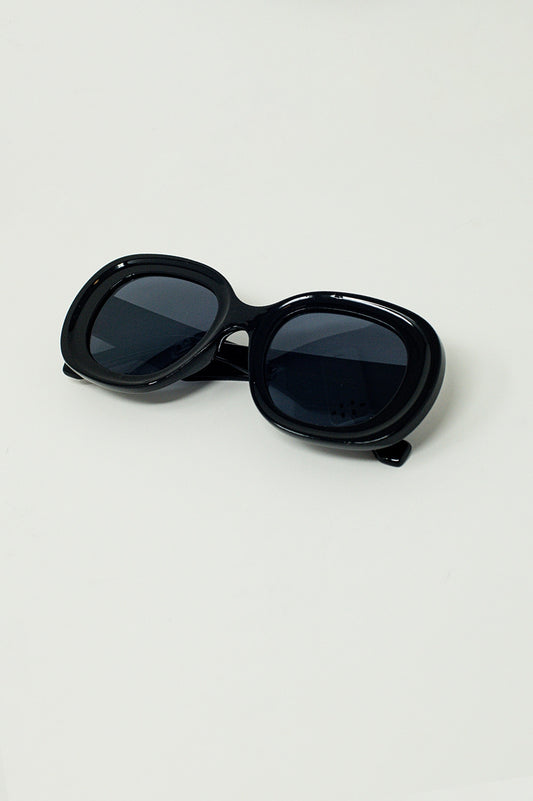 Oversized Circular Sunglasses in Black - Szua Store