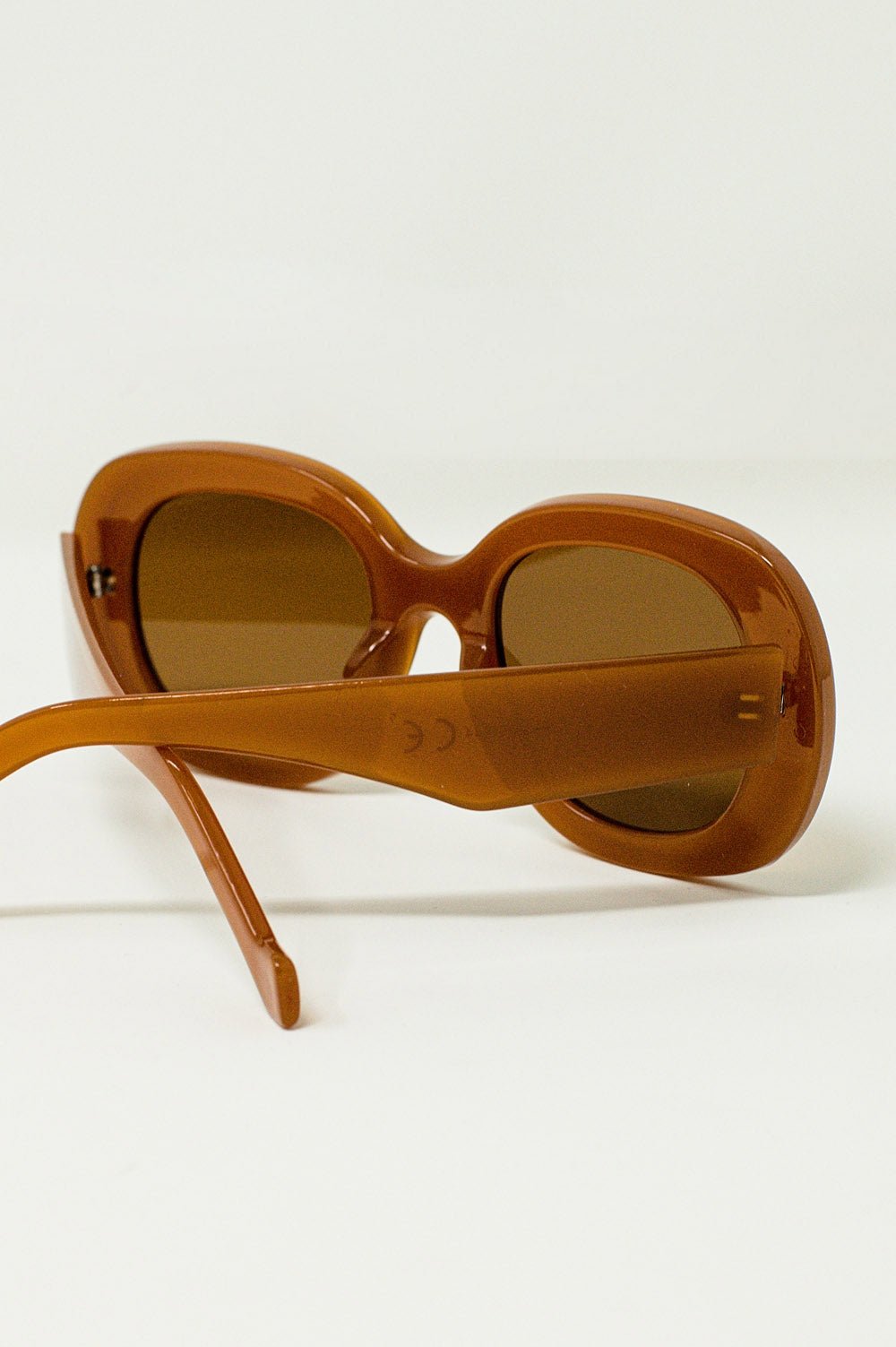 Oversized Circular Sunglasses in brown - Szua Store