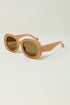 Q2 Oversized Circular Sunglasses in Tan