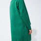 Oversized collar maxi cardigan in green