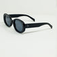 Q2 Oversized Oval Sunglasses in Black