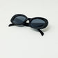 Oversized Oval Sunglasses in Black