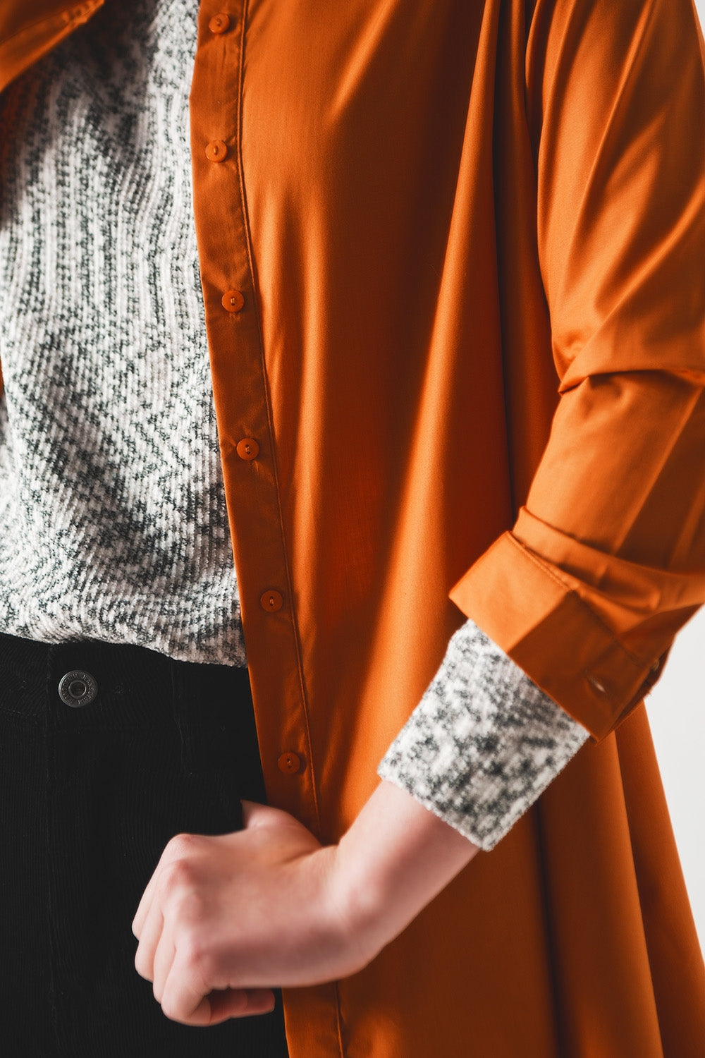 Oversized poplin shirt in rust Szua Store