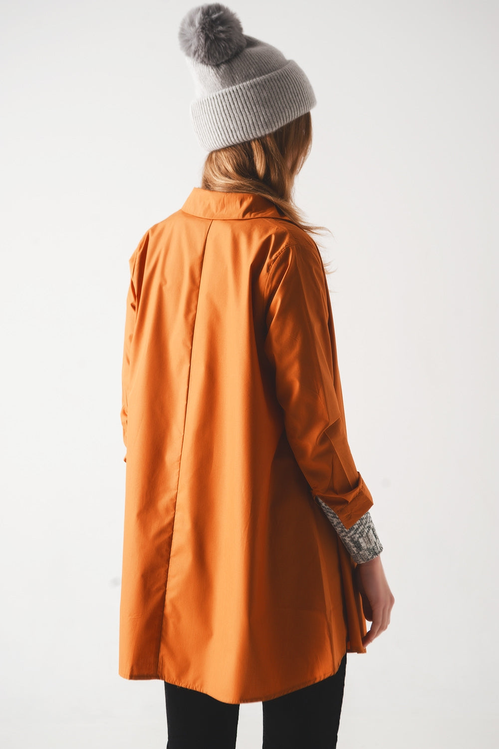 Oversized poplin shirt in rust Szua Store