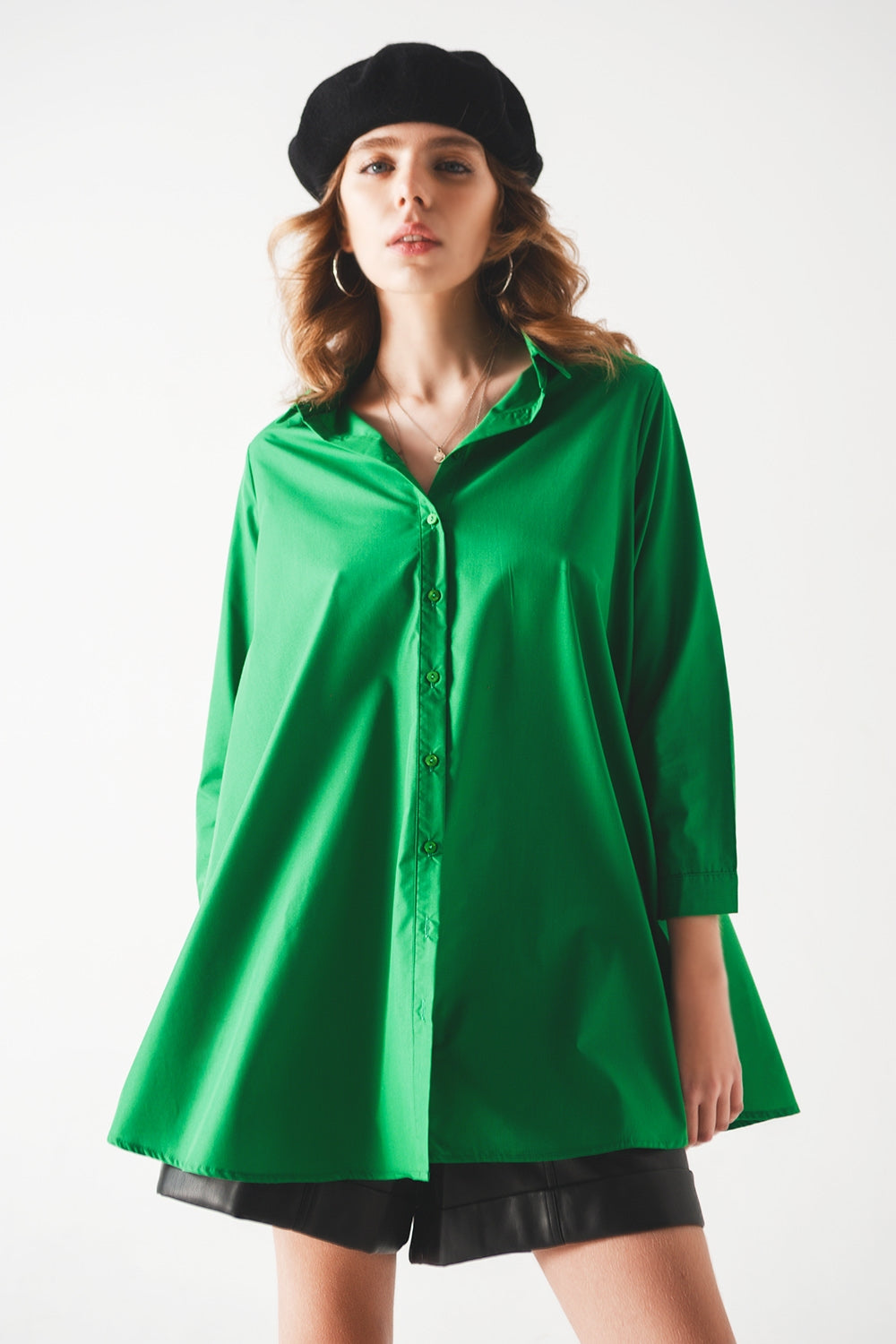 Oversized shirt in bold green Szua Store
