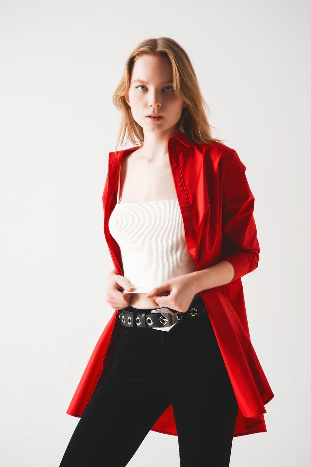 Oversized shirt in bold red Szua Store