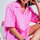 Oversized short sleeve shirt in bright pink Szua Store