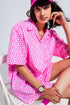 Oversized short sleeve shirt in bright pink Szua Store